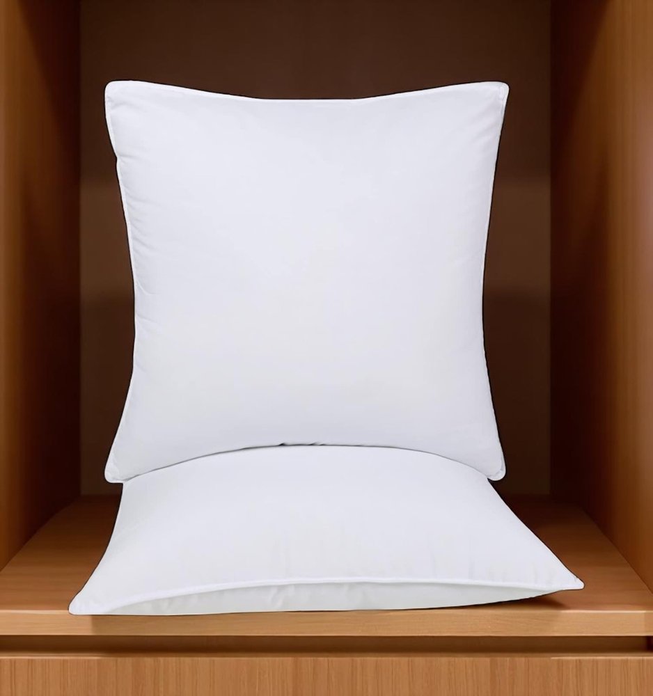 Set of Two Microfiber Down Alternative Medium Hypoallergenic European Size Bed Pillows