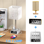 Table Lamp, 4 USB Ports, AC Power Outlets, Alarm Clock