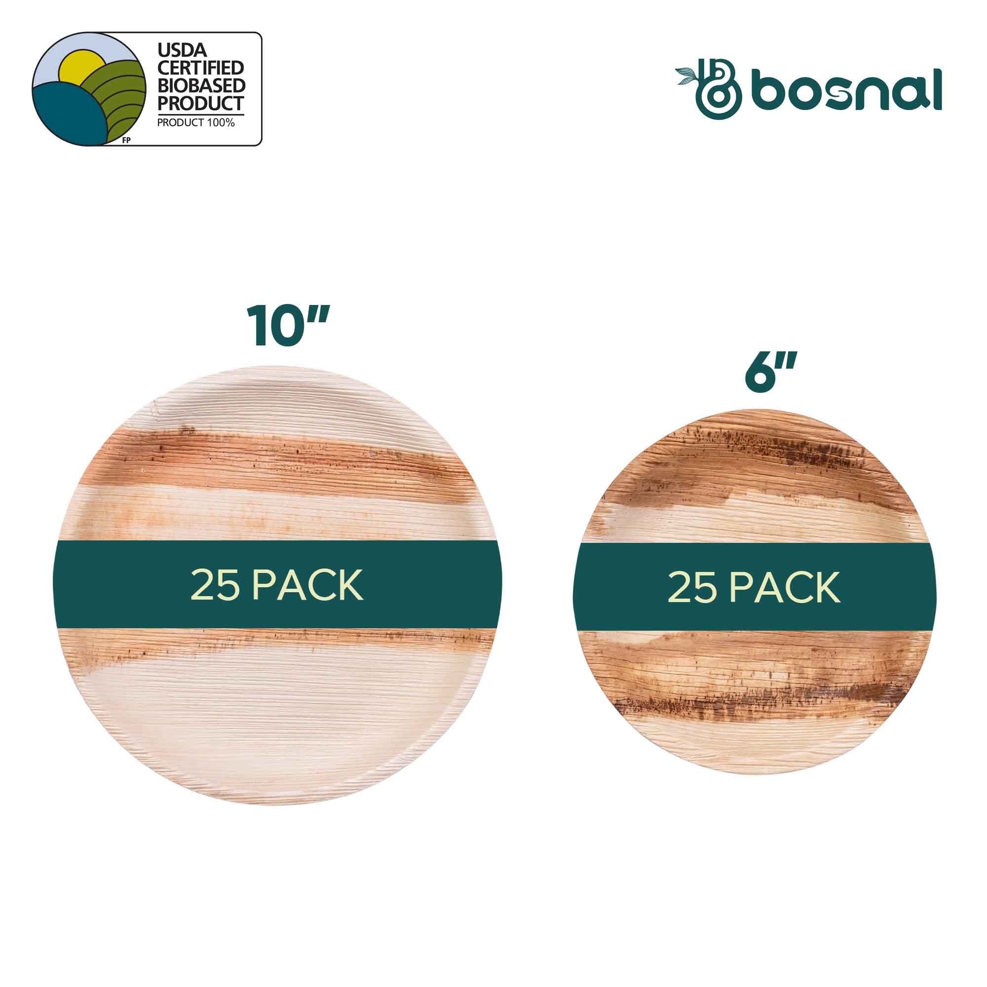 Palm Leaf Biodegradable Round Plates Combo