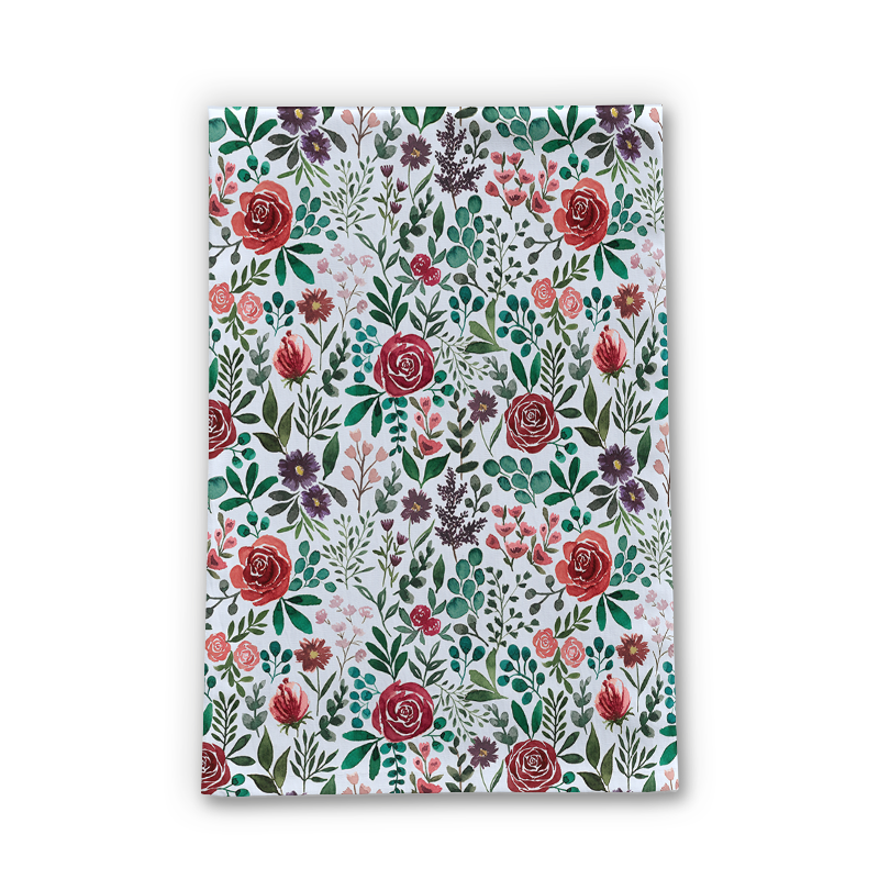 Pink and Purple Flowers Tea Towel